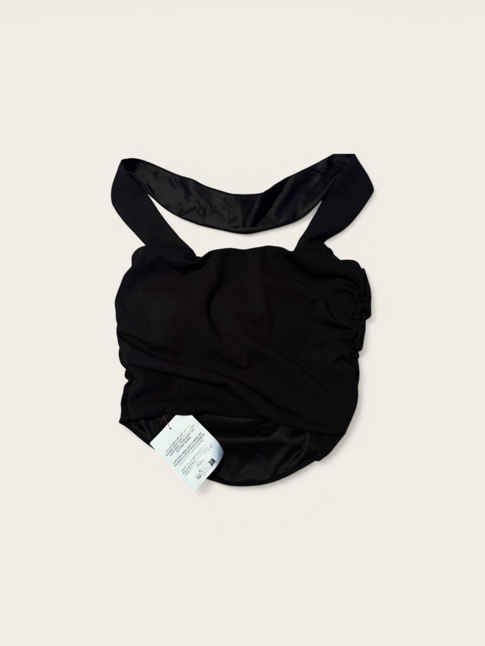 ASOS DESIGN co-ord bandeau top with scarf neck detail in black - Picture 6 of 12